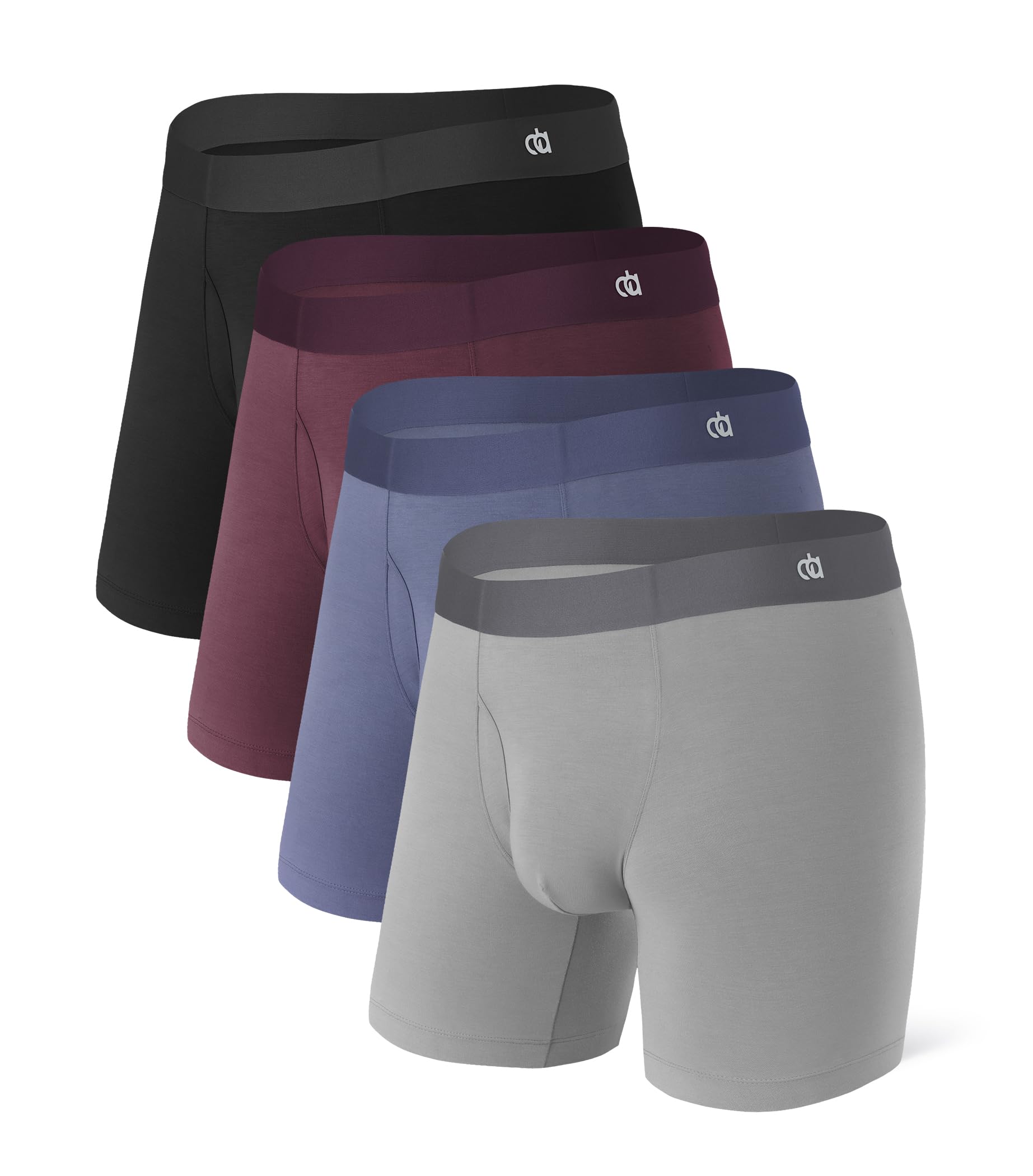 Photo 1 of DAVID ARCHY Men's Ultra Soft Underwear Micro Modal Breathable Moisture Wicking Seamless Underwear for Men 4 Pack(L, Slate Blue/Black/Medium Gray/Deep Grape)