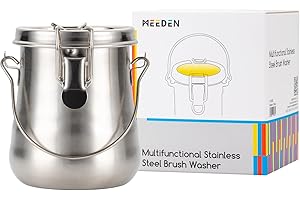 MEEDEN Portable Paint Brush Washer: Stainless Steel Artist Brush Cleaner for Oil & Acrylic Painting - Medium