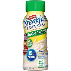 Carnation Breakfast Essentials High Protein Ready-to-Drink, Classic French Vanilla, 8 Ounce Bottle (Pack of 24) (Packaging May Vary)