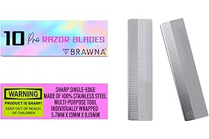 BRAWNA PMU Supplies Eyebrow Razor Blades - Stainless Steel Single Edge Razor Blades - Eyebrow Pencil Shaper - Duckbill - Shape Pencil Sharpening Tool for Waterproof Peel Off Pencils - 10 Pck