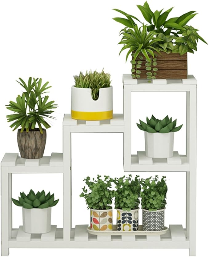 JKL-Soportes para Plantas Pequeño Multiusos Natural de Madera Dura ...