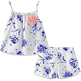 Mud Kingdom Toddler Girls Sleeveless Tank Top and Shorts Set 2 Piece Floral Casual Summer Outfits