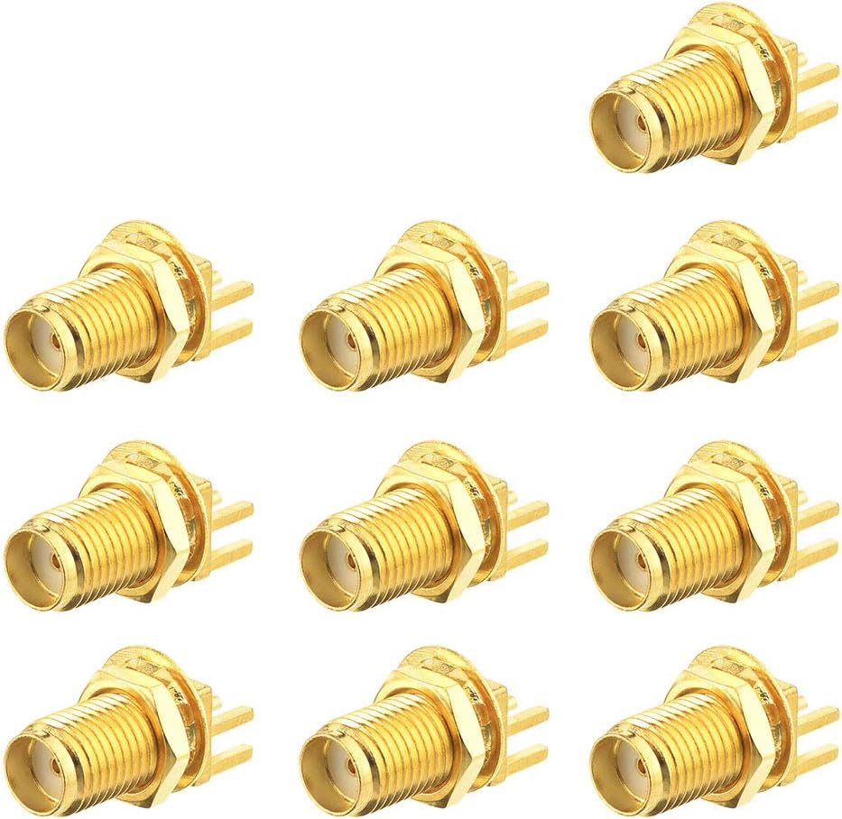 Eightwood SMA Jack Female Bulkhead Solder .062in End Launch Connector WLAN Wifi