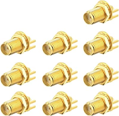 Eightwood SMA Jack Female Bulkhead Solder .062in End Launch Connector WLAN Wifi