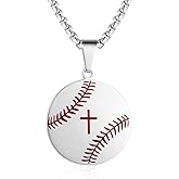 Rehoboth Baseball Athletes Jersey Number 0-99 Cross Pendant Necklace for Boys Girls Women Men 24 Inch (22"+2" Adjustable) Stainless Steel Chain Philippians 4:13 on Back I CAN DO All Things