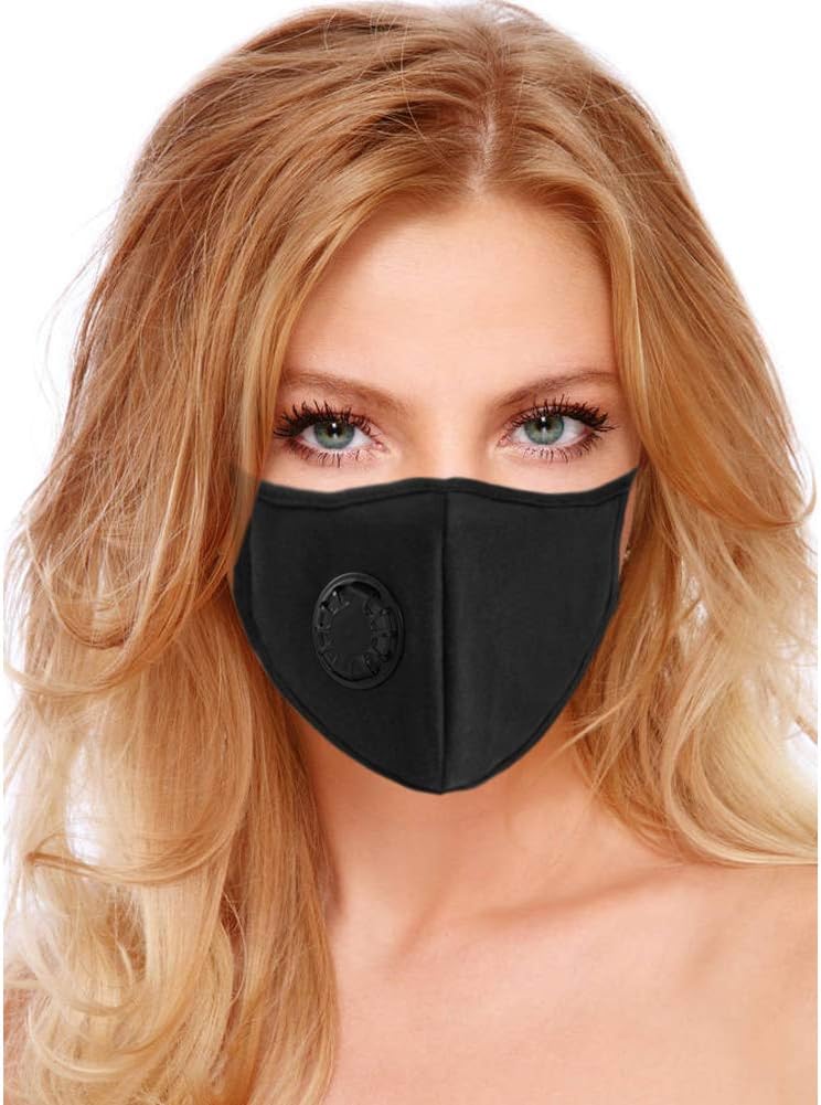 IKJK Pack 2 Particulate Respirator Facial Protection- Washable and Reusable Face Protection - Air Filter Dust, Smoke, Pollution for Men Women
