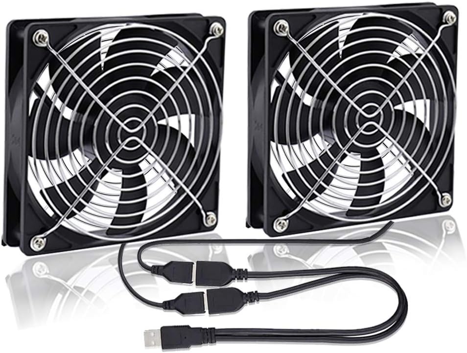 GDSTIME 120mm USB PC Fan 5V 120mm x 25mm Computer Cooling Electronic Fan Powerful 1500 RPM 56.8 CFM For PC Game Console Keyboard Mouse Xbox Laptop TV Box Router Ventilation
