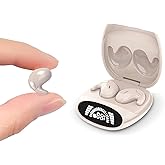 Sleep Earbuds，in Ear Headphones for Side Sleepers, Wireless Earbuds Light-Weight Noise Blocking, Comfortable Fit LED Power Display, Invisible Earphones for Sleeping, Working, Hiking, Off White