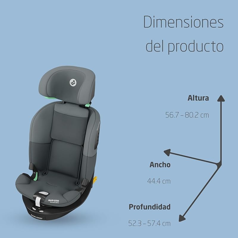 Maxi-cosi titan s i-size, cadeirinha auto multi-idade, 15 meses-12 anos (76-150 cm), cadeirinha auto isofix, 5 posições reclináveis ​​e 13 posições de encosto de cabeça, proteção g-cell, arnês de 5 pontos, tonal grafite
