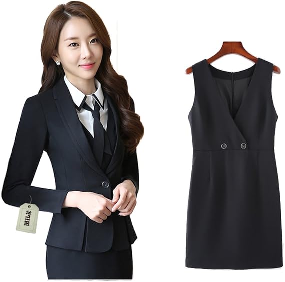 Amazon ミルク Milk スーツ ワンピース Aライン 長袖 フォーマル ジャケット シャツ 選べるセット 全3種2色 Xl ブラック スーツ上下 ワンピース チュニック 通販