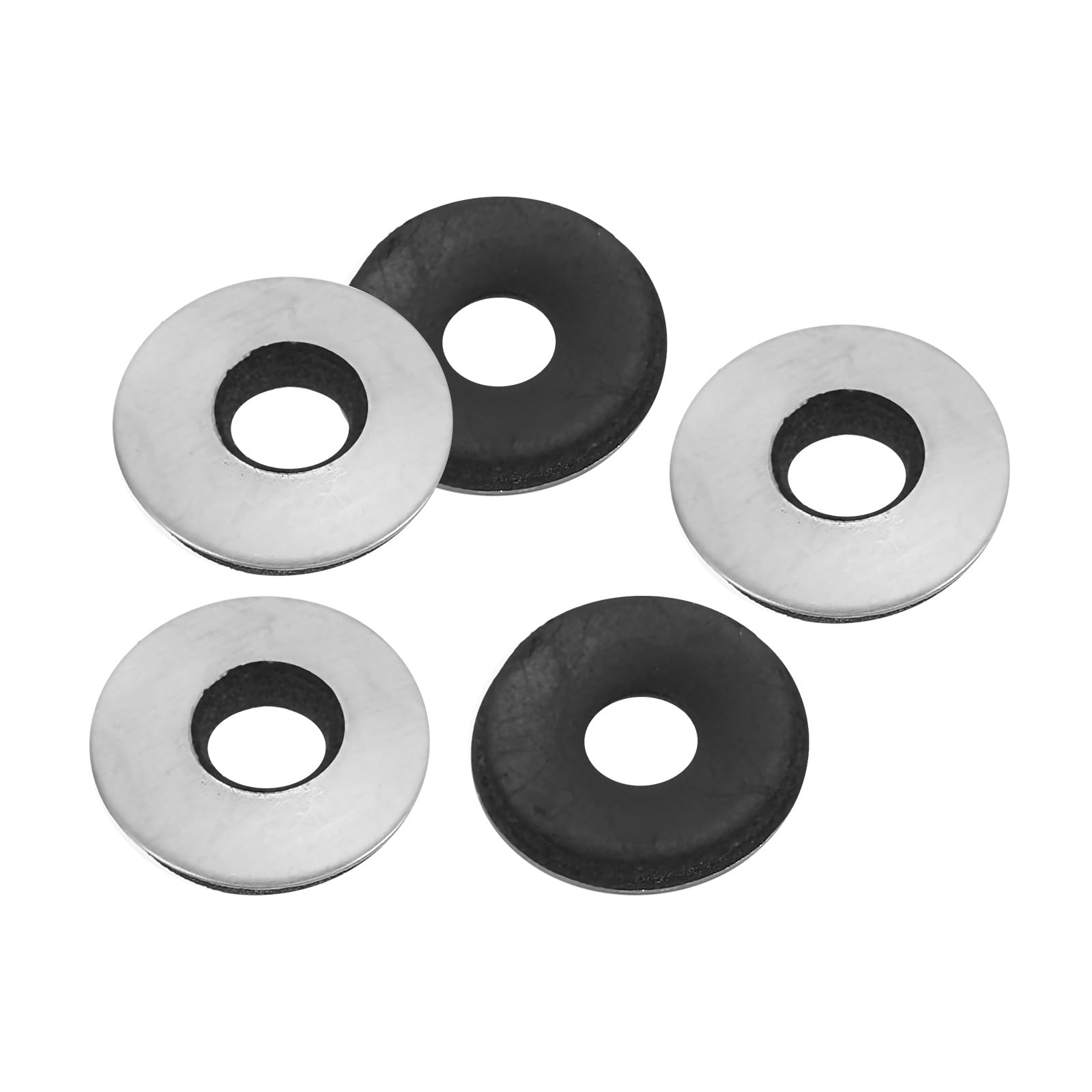 PATIKIL 1/4"x5/8" EPDM Bonded Sealing Washers, 100 Pieces 201 Stainless Steel Bonded Sealing Neoprene Rubber Washers Gasket for Marine Bolt Supply (#14x1/4")