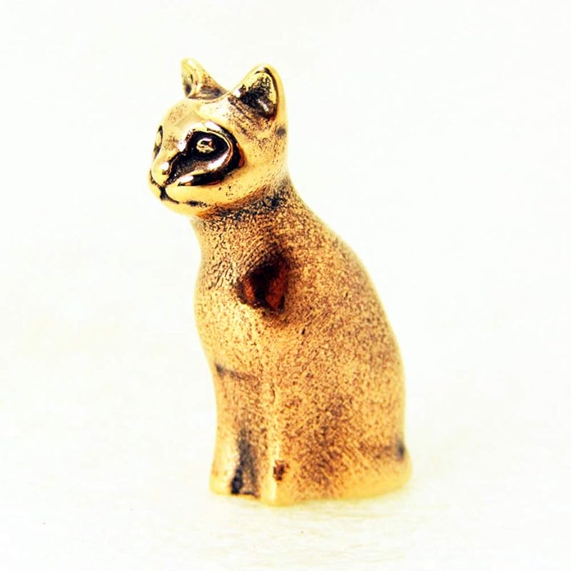 Cat II Figurine Decorative Kitty Statue Bronze Miniature