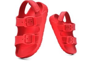 Naxbewu Toddler Unisex Adjustable Buckle Sandals – Comfortable Open Toe Beach & Pool Shoes for Boys & Girls with Back Strap