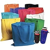 Sea View Treasures Bulk 50 Reusable Tote Bags 15x16 Inches - Large Grocery Shopping Bags, Multi Color Assortment, Perfect for Events, Conventions, Gifts & Trade Shows
