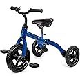 Ancaixin 3 in 1 Toddler Tricycles for 2-5 Years Old Boys and Girls with Detachable Pedal and Bell, Foldable Baby Balance Bike Riding Toys for 2+ Kids, Child Birthday Christmas New Year Gift Blue