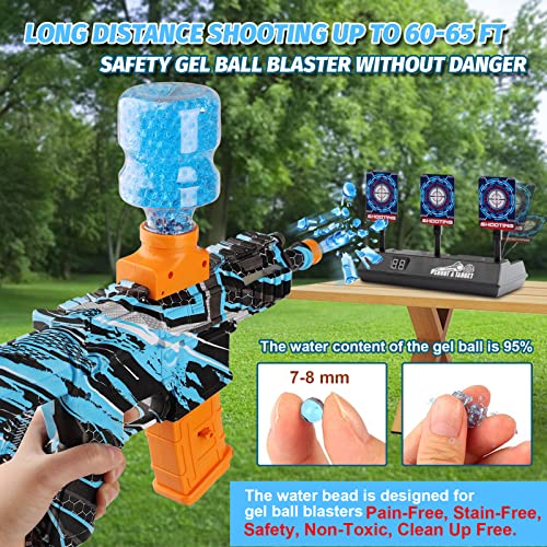 Splatter Ball Gun, Splat Gel Ball Blaster with 2 Batteries and Water