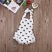 Baby Girls Kid Halter Lace Romper Backless Sunsuit Love Heart Jumpsuit Dress (0-6 Months) White