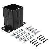 Eapele 4x4 Wood Fence Post Anchor Base, Thick Steel
