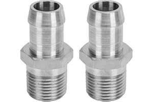 aqxreight Heater Hose Fitting,2 Pcs 1/2in NPT Male Thread to 5/8in Barb Connector Heater Intake Manifold Hose Adapter Fitting