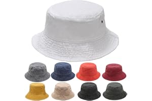 BYERCLUB Vintage Solid Colored Bucket Hat for Men and Women Cotton Sun Hat UV Protection Foldable Washable