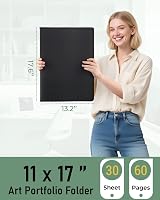 Nicpro Art Portfolio 11x17 Large Portfolio Binder 60 Pages 30 Pockets view 2