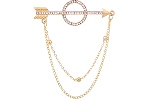 ABJFJE Elegant Crystal Bee With Hanging Chain Brooch Vintage Cute Rhinestone Insect Corsage Tassel Chain Suit Jacket Brooch Pin for Men Husband Gifts