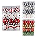 KI Store 2.36-Inch Shatterproof Christmas Tree Decoration Ball Set, Red and White