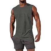 Gafeng Mens Workout Tank Tops Muscle Cut Off Shirts Sleeveless Bodybuilding Gym Cotton T-Shirts