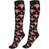Figtihw Tie Dye Compression Socks Knee High Support Socks For Women Men Running Athletic Hiking