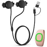 Compatible with MagicBand+ Charger 2-in-1, Nylon-Braided USB-C &amp; USB-A | 2ft Charger for Disney MagicBand+, 2 Charging Heads, Replacement Travel Charge, for Magic Band Plus Watch Charging Cable