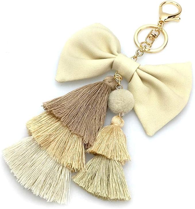 LZHLMCL Schlüsselanhänger Damen Böhmische Lange Quaste Handgefertigte