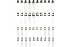 Ruiwaer 20Pairs 5mm IR Infrared LED Diode Emitter+Receiver 940nm Sender Receiver Kit VS1838B 1838 Sensor Ray Night VisionLighting Lamp Bulbs Assortment