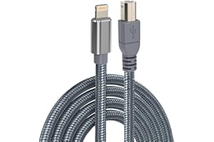 WAHBITE iPhone to USB B Midi Cable 5FT, Lightning to USB 2.0 Midi Interface Cord for iPhone, iPad, iPod to Midi Controller, Electronic Music Instrument, Midi Keyboard, Recording Audio Interface and More