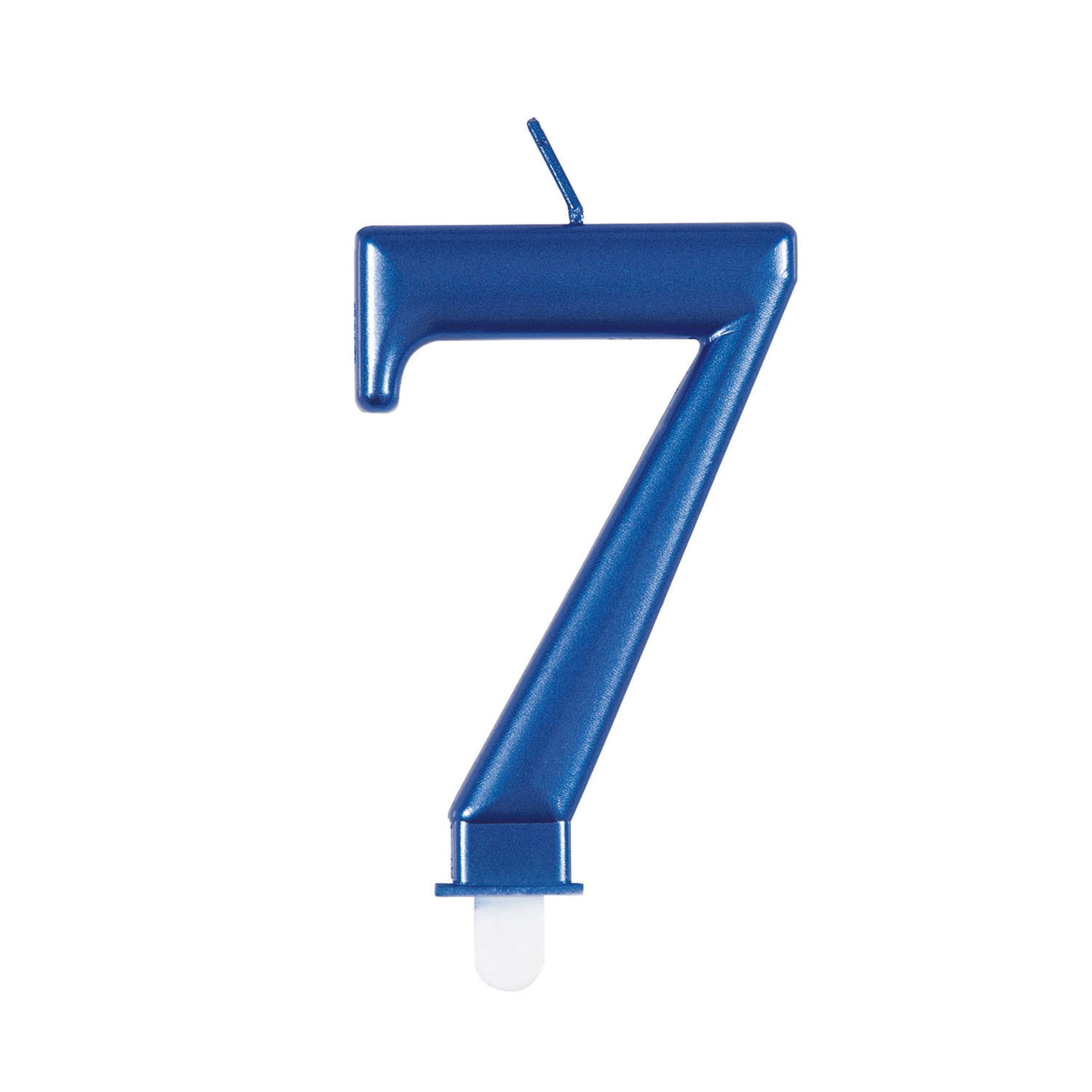 Dazzling Metallic Blue Number 7 Birthday Candle - Perfect Cake Topper for Unforgettable Milestones - 1 Pc