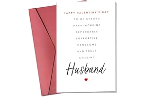 PAWZITY Valentines Day Card for Husband - Wedding Anniversary, Birthday, Valentines Day Gifts for Husband from Wife - Love Cards for Him - Single 5.3''x 8'' Folded Funny Card with Envelope