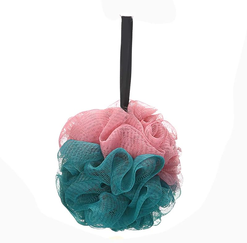Omenluck Bath Shower Sponge Ball Back Scrubber Loofah Rope Handle Bathing
