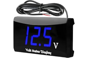 Linkstyle 12V Car Volt Meter, Digital Display Battery Voltage Meter, Waterproof Voltmeter Gauge 12 Volt for Motorcycle Auto