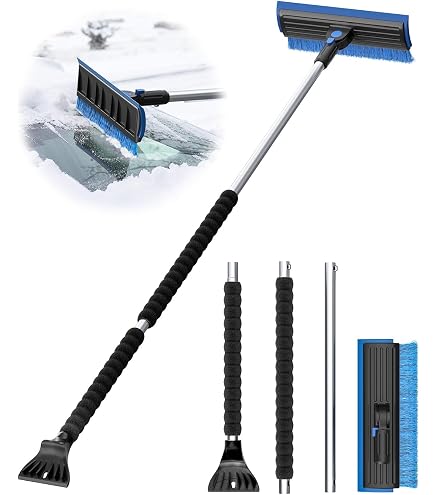 SUODAO Ice Scraper For Car Windscreen - Scratch Free Snow Remover With Soft Sponge Grip For Winter (Fits Car, SUV, Truck)