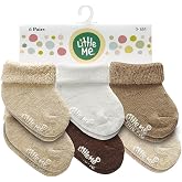 Little Me Baby Socks &ndash; 6-Pack Terry Turn Cuff Socks for Newborns, Infants &amp; Babies, 0&ndash;6 Months