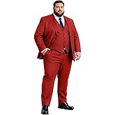GATMSTZ 3 Piece Suit for Men Big and Tall Classic Fit Men Tuxedo Suit Set Jacket Vest Pants