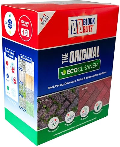 Block Blitz Block Paving Eco Cleaner 8x390g Pouches Removes Algae Moss