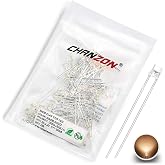 CHANZON 100 pcs 3mm Warm White LED Diode Lights(DC 3V 20mA) | (Clear Flat Transparent)Bright Lighting Bulb Lamps Electronics Components Indicator Light Emitting Diodes DIY PCB Arduino