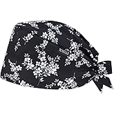 Scrub Caps Women, Double-Sided Printed Adjustable Women's Surgical Cap with Buttons, Breathable Design for Nurses and Doctors