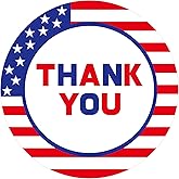 Anwyll American Thank You Stickers - USA Patriotic Thank You Stickers for Small Business 480Pcs 1.5Inch 4th of July Thank You Sticker for Packaging Self-Adhesive Independence Day Thanks Seal Sticker