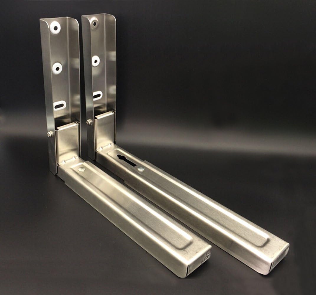 Robust Deer Sturdy Foldable Stainless Shelf Rack for Microwave Oven Wall Mount Bracket (L28-45)