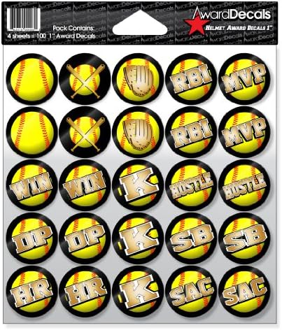 Award Decals Softball Helmet (100 Stickers)
