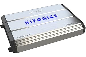 Hifonics ZXX-2400.1D Zeus Mono Channel Car Audio Amplifier (Silver) – Class D Amp, 2400-Watt, Aluminum Heat Sink, Variable Electronic Crossover, Illuminated Logo, Bass Remote Included, 1 Ohm Stable