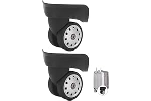 Natudeco 2Pcs Suitcase Casters Luggage Porous Wheels Black Swivels Wheel Replacement Lockbox Spinners Wheel Travel Customs Box Repair Parts (Black)