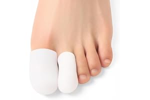Bukihome 12 PCS Toe Protectors, Silicone Toe Caps to Cushion Toe Blister, Corn, Callus, Hammer Toes,Great for Running, Walking, Stop Toe Pain (White,Multi-Size)