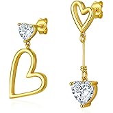 GW Gold Dangle Earrings for Women, 18K Gold Plated with 925 Sterling Silver and Brass Post Jewelry for Lady Everyday Wear and for Mom Best Friend Birthday